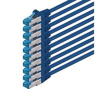 1aTTack.de Câble réseau CAT6a Cat6 Cat6 10 Gbit/s 0,5 m | bleu - 10 pièces | CAT 6a | S-FTP | double blindage