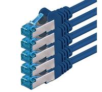 1aTTack.de Câble réseau CAT6a Cat6 Cat6 10 Gbit/s 0,5 m | bleu - 5 pièces | CAT 6a | S-FTP | double blindage