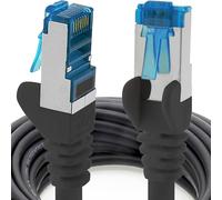 1aTTack.de Câble Réseau CAT6 a Cat 6a 10 Gb/s - 1x 0,5m - RJ45 Ethernet LAN DSL Routeur Modem - Noir