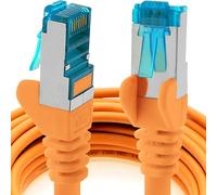0,5 m - CAT6a - câble réseau orange - 1 pièce Câble patch CAT 6 A 10000 Mbit s SFTP PIMF 500 MHz compatible avec routeur commutateur Internet DSL CAT5 CAT6 CAT7