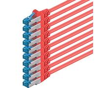 1aTTack.de Câble réseau CAT6a Cat6 Cat6 10 Gbit/s 1 m | rouge - 10 pièces | CAT 6a | S-FTP | double blindage