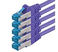 1aTTack.de Câble Réseau CAT6 a Cat 6a 10 Gb/s - 5x 1m - RJ45 Ethernet LAN DSL Routeur Modem - Violet