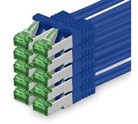 1aTTack.de Câble Réseau Cat7 Cat 7 10 GB/s - 10x 0,25m - RJ45 Ethernet LAN DSL Routeur Modem - Bleu