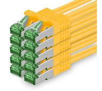 1aTTack.de Câble Réseau Cat7 Cat 7 10 GB/s - 10x 0,25m - RJ45 Ethernet LAN DSL Routeur Modem - Jaune