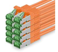 1aTTack.de Câble Réseau Cat7 Cat 7 10 GB/s - 10x 0,5m - RJ45 Ethernet LAN DSL Routeur Modem - Orange