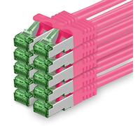 1aTTack.de Câble Réseau Cat7 Cat 7 10 GB/s - 10x 10m - RJ45 Ethernet LAN DSL Routeur Modem - Magenta