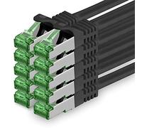 1aTTack.de Câble Réseau Cat7 Cat 7 10 GB/s - 10x 1m - RJ45 Ethernet LAN DSL Routeur Modem - Noir
