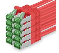 1aTTack.de Câble Réseau Cat7 Cat 7 10 GB/s - 10x 5m - RJ45 Ethernet LAN DSL Routeur Modem - Rouge