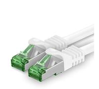 1aTTack.de Câble Réseau Cat7 Cat 7 10 GB/s - 1x 0,5m - RJ45 Ethernet LAN DSL Routeur Modem - Blanc