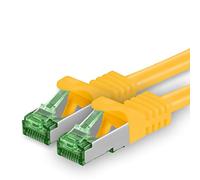 Câble réseau Cat.7 de 1 M, 1 câble de raccordement Cat7, câble Lan Ethernet RJ45 10 Gbit/s (toutes les vitesses Internet), jaune, 1 mètre