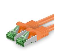 1aTTack.de Câble Réseau Cat7 Cat 7 10 GB/s - 1x 1m - RJ45 Ethernet LAN DSL Routeur Modem - Orange