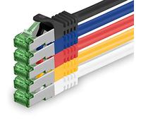 0,25 M Câble Réseau Cat.7 Lot de 5 Câbles Patch Cat7 Câble Lan Ethernet RJ45 10 Gbit/s (Toutes Vitesses Internet) 5 Couleurs 0,25 Mètre