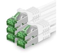 1aTTack.de Câble Réseau Cat7 Cat 7 10 GB/s - 5x 1,5m - RJ45 Ethernet LAN DSL Routeur Modem - Blanc