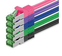 1aTTack.de Câble Réseau Cat7 Cat 7 10 GB/s - 5x 1m - RJ45 Ethernet LAN DSL Routeur Modem - 5 couleurs 02