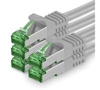 1aTTack.de Câble Réseau Cat7 Cat 7 10 GB/s - 5x 3,0m - RJ45 Ethernet LAN DSL Routeur Modem - Gris