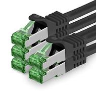 1aTTack.de Câble Réseau Cat7 Cat 7 10 GB/s - 5x 3,0m - RJ45 Ethernet LAN DSL Routeur Modem - Noir