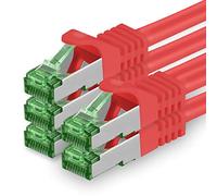 1aTTack.de Câble Réseau Cat7 Cat 7 10 GB/s - 5x 3,0m - RJ45 Ethernet LAN DSL Routeur Modem - Rouge