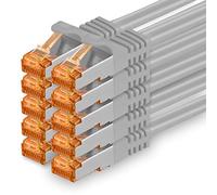 0,25 m - Câble réseau Cat.7 gris - 10 pièces Câble LAN Gigabit Ethernet Câble patch 10000 Mbits Câble Cat7 Câble S FTP PIMF blindage LSZH Câble brut Cat.7 Prise Rj45 Cat 6a - 10 x 0,25 mètres