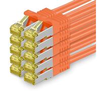 1aTTack.de Câble Réseau Cat7 Cat 7 10 GB/s SFTP - 10x 0,5m - RJ45 Ethernet LAN DSL Routeur Modem - Orange
