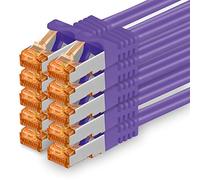 1aTTack.de Câble Réseau Cat7 Cat 7 10 GB/s SFTP - 10x 0,5m - RJ45 Ethernet LAN DSL Routeur Modem - Violet