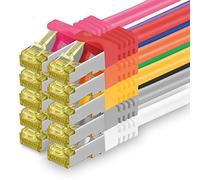 1aTTack.de Câble réseau Cat.7 1,5 m 10 couleurs 10 pièces Câble Ethernet Cat7 Câble réseau LAN Câble brut 10 Gb s SFTP PIMF LSZH set câble patch avec prise Rj 45 Cat.6a