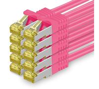 1aTTack.de Câble Réseau Cat7 Cat 7 10 GB/s SFTP - 10x 1m - RJ45 Ethernet LAN DSL Routeur Modem - Magenta