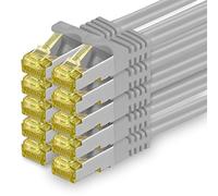 1aTTack.de Câble réseau Cat.7 2 m Gris 10 pièces Câble Ethernet Cat7 Câble réseau LAN Câble brut 10 Go s SFTP PIMF LSZH Set Câble patch avec prise Rj 45 Cat.6a