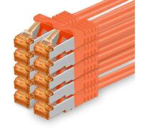1aTTack.de Câble Réseau Cat7 Cat 7 10 GB/s SFTP - 10x 5m - RJ45 Ethernet LAN DSL Routeur Modem - Orange
