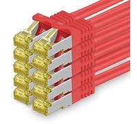 1aTTack.de Câble Réseau Cat7 Cat 7 10 GB/s SFTP - 10x 5m - RJ45 Ethernet LAN DSL Routeur Modem - Rouge