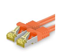 1aTTack.de Câble Réseau Cat7 Cat 7 10 GB/s SFTP - 1x 1,5m - RJ45 Ethernet LAN DSL Routeur Modem - Orange