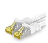 1aTTack.de Câble réseau Cat.7 15 m blanc 1 pièce câble Ethernet Cat7 câble réseau LAN câble brut 10 Gb s SFTP PIMF LSZH set câble patch avec prise Rj 45 Cat.6a
