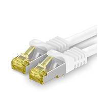 1aTTack.de Câble Réseau Cat7 Cat 7 10 GB/s SFTP - 1x 1m - RJ45 Ethernet LAN DSL Routeur Modem - Blanc