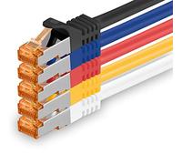 0,25 m - Câble réseau Cat.7 5 couleurs 03 - 5 pièces Câble LAN Gigabit Ethernet Câble patch 10000 Mbits Câble Cat7 Câble S FTP PIMF blindage LSZH Câble brut Cat.7 Prise Rj45 Cat 6a - 5 x 0,25 mètres