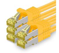 1aTTack.de Câble Réseau Cat7 Cat 7 10 GB/s SFTP - 5x 0,5m - RJ45 Ethernet LAN DSL Routeur Modem - Jaune