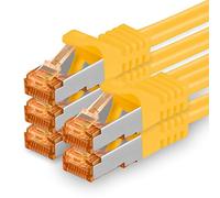 1aTTack.de 0,5 m - Câble réseau Cat.7 jaune - 5 pièces Câble LAN Gigabit Ethernet Câble patch 10000 Mbits Câble Cat7 Câble S FTP PIMF blindage LSZH Câble brut Cat.7 Prise Rj45 Cat 6a - 5 x 0,5 mètres