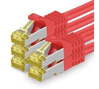 1aTTack.de Câble Réseau Cat7 Cat 7 10 GB/s SFTP - 5x 0,5m - RJ45 Ethernet LAN DSL Routeur Modem - Rouge