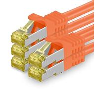 1aTTack.de Câble Réseau Cat7 Cat 7 10 GB/s SFTP - 5x 1,5m - RJ45 Ethernet LAN DSL Routeur Modem - Orange