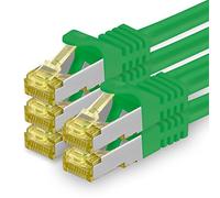 1aTTack.de Câble Réseau Cat7 Cat 7 10 GB/s SFTP - 5x 1,5m - RJ45 Ethernet LAN DSL Routeur Modem - Vert