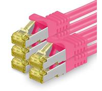 1aTTack.de Câble Réseau Cat7 Cat 7 10 GB/s SFTP - 5x 1m - RJ45 Ethernet LAN DSL Routeur Modem - Magenta