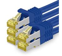 Lot de 5 câbles réseau Cat.7 2 m bleu - Câble Ethernet Cat7 - Câble réseau LAN - Câble brut 10 Gb/s SFTP PIMF LSZH - Câble patch avec prise Rj 45 Cat.6a