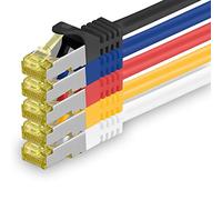 1aTTack.de Câble réseau Cat.7 3,0 m 5 couleurs 5 pièces Câble Ethernet Cat7 Câble réseau LAN Câble brut 10 Gb s SFTP PIMF LSZH set câble patch avec prise Rj 45 Cat.6a