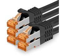 1aTTack.de Câble Réseau Cat7 Cat 7 10 GB/s SFTP - 5x 3,0m - RJ45 Ethernet LAN DSL Routeur Modem - Noir