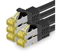 1aTTack.de Câble Réseau Cat7 Cat 7 10 GB/s SFTP - 5x 5m - RJ45 Ethernet LAN DSL Routeur Modem - Noir