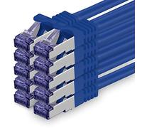 1aTTack.de Câble Réseau CAT7 CAT 7 10 Gigabit - 10x 0,5m - RJ45 Ethernet LAN DSL Routeur Modem - Bleu