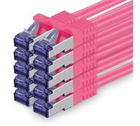 1aTTack.de Câble Réseau CAT7 CAT 7 10 Gigabit - 10x 0,5m - RJ45 Ethernet LAN DSL Routeur Modem - Magenta