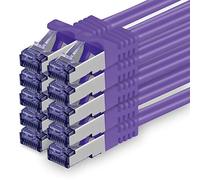 1aTTack.de Câble Réseau CAT7 CAT 7 10 Gigabit - 10x 0,5m - RJ45 Ethernet LAN DSL Routeur Modem - Violet