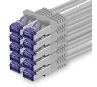 1aTTack.de Câble Réseau CAT7 CAT 7 10 Gigabit - 10x 10m - RJ45 Ethernet LAN DSL Routeur Modem - Gris