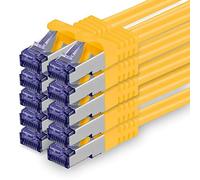 1aTTack.de Câble Réseau CAT7 CAT 7 10 Gigabit - 10x 1m - RJ45 Ethernet LAN DSL Routeur Modem - Jaune