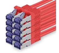 1aTTack.de Câble Réseau CAT7 CAT 7 10 Gigabit - 10x 2m - RJ45 Ethernet LAN DSL Routeur Modem - Rouge