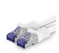 1aTTack.de Câble Réseau CAT7 CAT 7 10 Gigabit - 1x 0,5m - RJ45 Ethernet LAN DSL Routeur Modem - Blanc